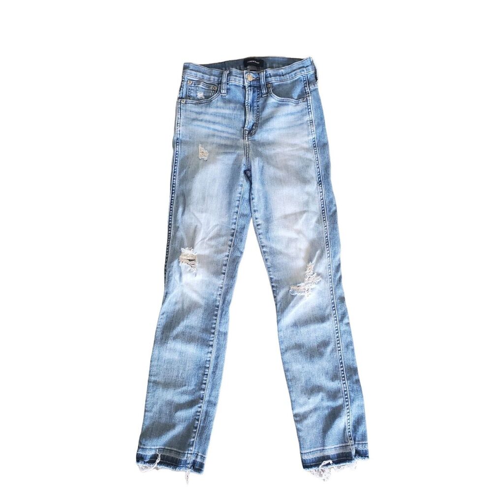 J. Crew Jeans 25 Womens Vintage Straight Leg High Rise‎ Raw Hem Light Wash